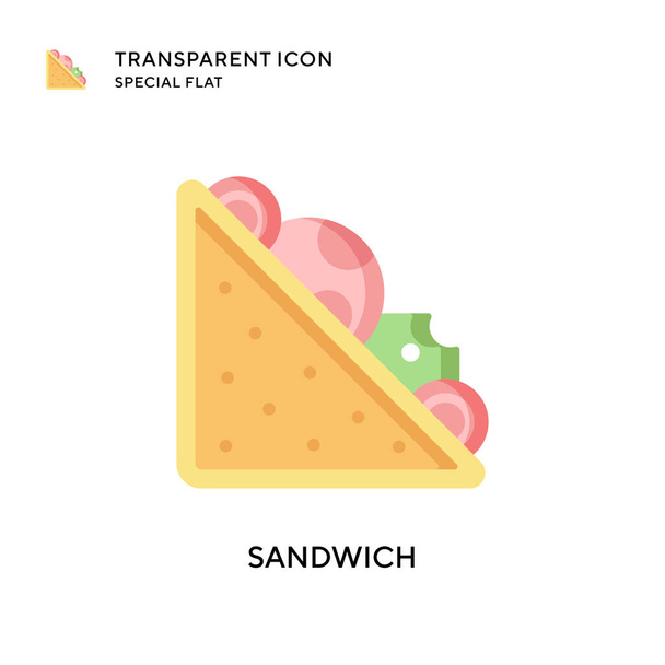 Sandwich vector icon. Flat style illustration. EPS 10 vector. - Vector, Image