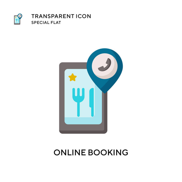 Online booking vector icon. Flat style illustration. EPS 10 vector. - Vector, Image