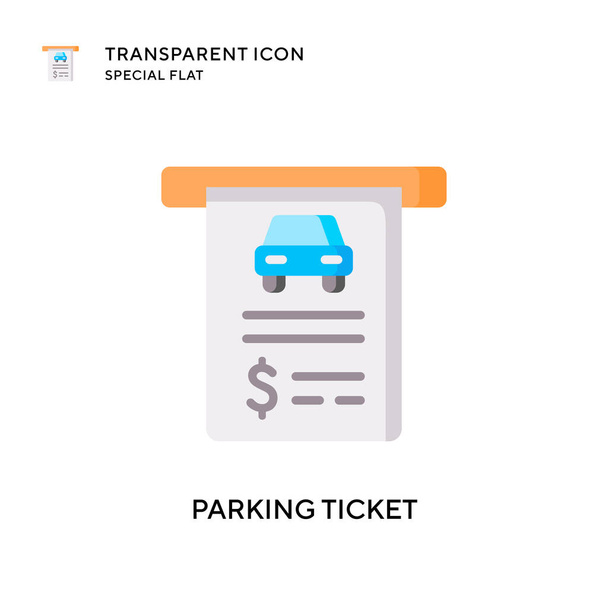 Parking ticket vector icon. Flat style illustration. EPS 10 vector. - Vector, Image