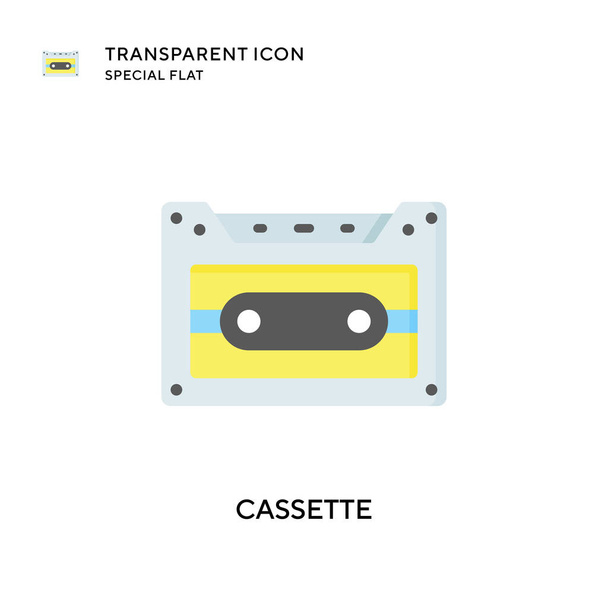 Cassette vector icon. Flat style illustration. EPS 10 vector. - Vector, Image