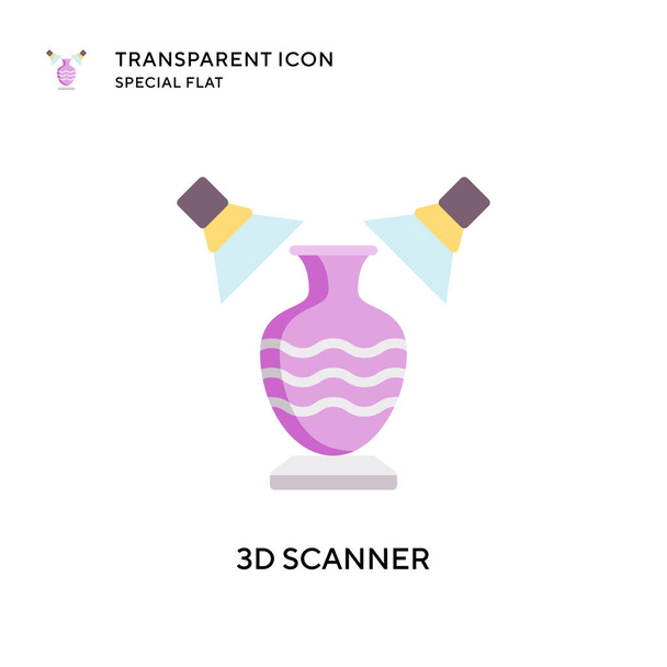 3d scanner vector icon. Flat style illustration. EPS 10 vector. - Vector, Image