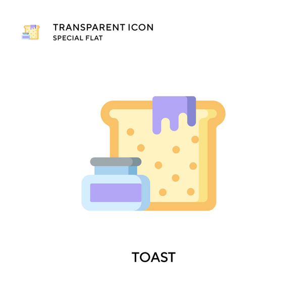 Toast vector icon. Flat style illustration. EPS 10 vector. - Vector, Image