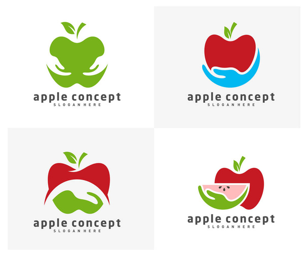 Sada vektorové šablony loga Apple Care, symbol ikony Ovoce - Vektor, obrázek