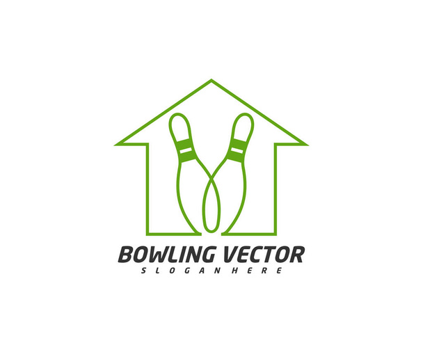Bowling House Logo-Vorlage Design-Vektor, Illustration, Kreatives Symbol, Symbol - Vektor, Bild