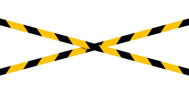 caution tape line stripe and copy space for banner, barricade tape, caution tape yellow black stripe isolated on white background - Vector, Image