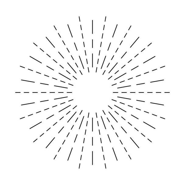Sunburst Linie Symbol isoliert auf weißem Hintergrund, Sommer Web-Banner, Retro-Kreis-Design, Vektor-Illustration . - Vektor, Bild