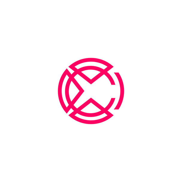 modern geometriai vonal logó a c és x betűből - Vektor, kép