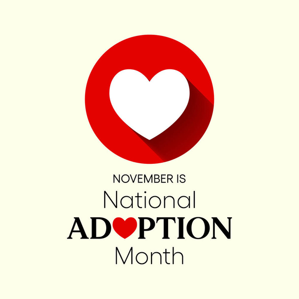Illustrazione vettoriale sul tema del mese nazionale di adozione osservato ogni anno nel mese di novembre. - Vettoriali, immagini