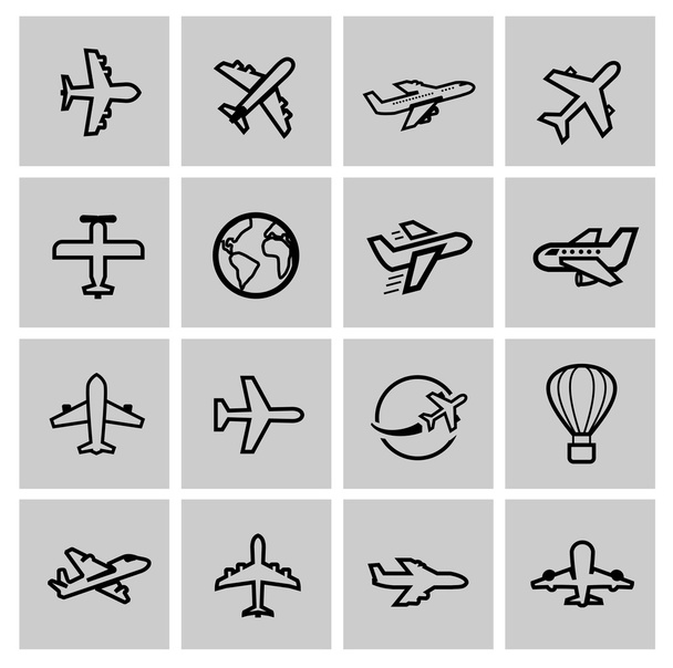 Airplane icons - Vector, Image