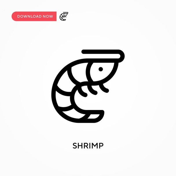 Shrimp Einfaches Vektor-Symbol. Moderne, einfache flache Vektordarstellung für Website oder mobile App - Vektor, Bild