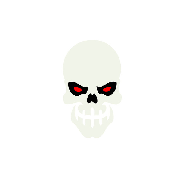 Skull Logo Design Illustration auf weißem Hintergrund für Broschüre Banner und Veröffentlichung - Vektor, Bild