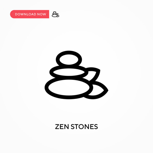 禅の石シンプルなベクトルアイコン。ウェブサイトやモバイルアプリのための現代的でシンプルなフラットベクトルイラスト - ベクター画像