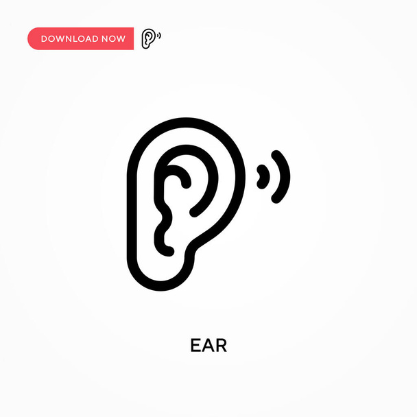 耳のシンプルなベクトルアイコン。ウェブサイトやモバイルアプリのための現代的でシンプルなフラットベクトルイラスト - ベクター画像