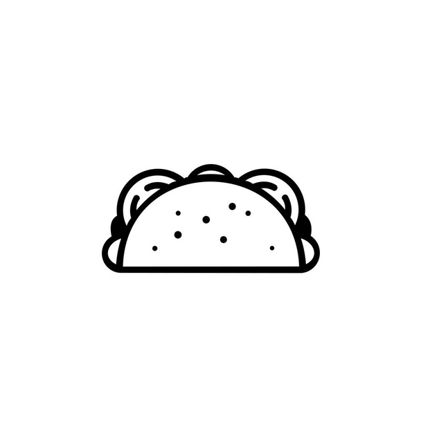 Rychlé občerstvení ikona Taco, Štítek pro design menu restaurace nebo kavárny - Vektor, obrázek