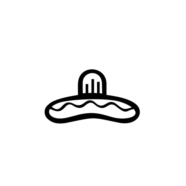 Sombrero / Mexican hat flat vector icon Дизайн на білому фоні - Вектор, зображення
