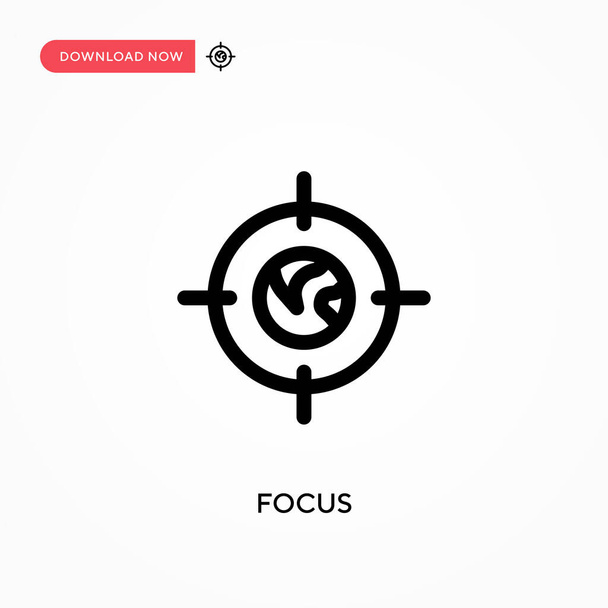 Fokus Einfaches Vektorsymbol. Moderne, einfache flache Vektordarstellung für Website oder mobile App - Vektor, Bild