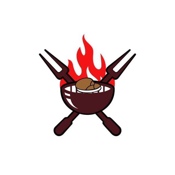 steak house logo, steak icon, bbq, grill menu. Vector illustration on white background. - Vector, Image