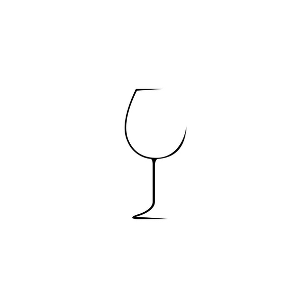 plantilla de icono de línea de vidrio de vino. ilustración de estilo de ilustración de tendencia plana de un diseño de logotipo moderno. - Vector, Imagen