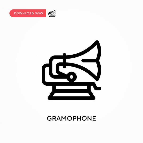 Gramofon Prosta ikona wektora. Nowoczesna, prosta płaska ilustracja wektorowa dla strony internetowej lub aplikacji mobilnej - Wektor, obraz