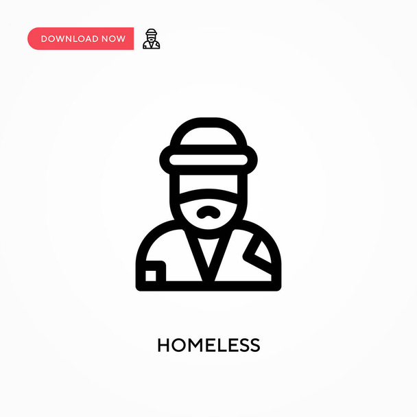 Jednoduchá ikona bezdomovců. Moderní, jednoduchá plochá vektorová ilustrace pro webové stránky nebo mobilní aplikace - Vektor, obrázek