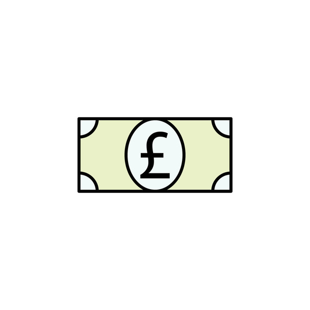 Bill, rahaa, punta ikoni. Rahoituksen havainnollistaminen. Merkkejä ja symboleja kuvaketta voidaan käyttää web, logo, mobiilisovellus, käyttöliittymä, UX valkoisella taustalla - Vektori, kuva