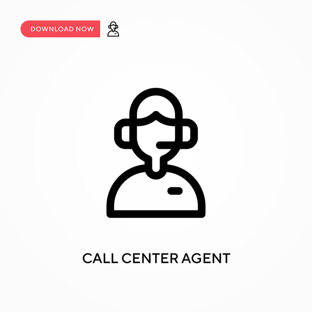 Call center agent Icono de vector simple. Moderno, simple ilustración de vector plano para el sitio web o aplicación móvil - Vector, Imagen