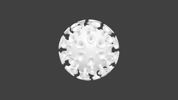 Тривимірний коронавірус обертається на сіро-кольоровому фоні. Ковід 19. Сарс-КоВ-2
. - Кадри, відео