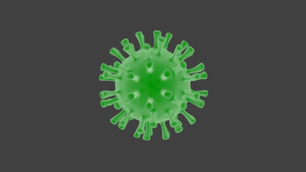 El coronavirus tridimensional rota sobre fondo de color gris. Covid 19. Sars-CoV-2. - Metraje, vídeo