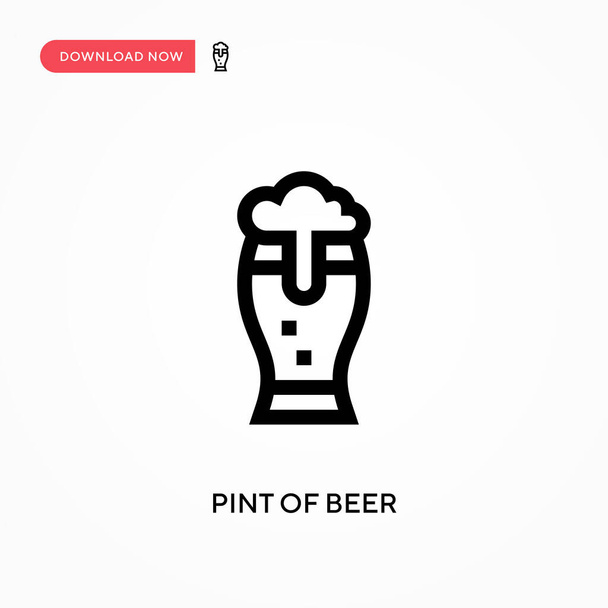 Pint of beer Einfaches Vektorsymbol. Moderne, einfache flache Vektordarstellung für Website oder mobile App - Vektor, Bild