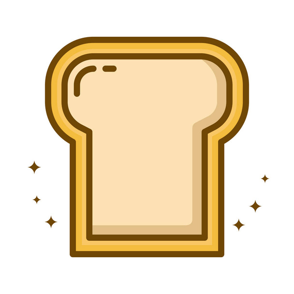 Bread Food Snack Vector Logo (en inglés). Pan Trigo Nutrición Para El Icono Del Desayuno Estilo De Línea Llena. Ilustración de símbolo de panadería y pastel de alimentos - Vector, imagen