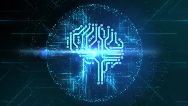 Τεχνητή νοημοσύνη (AI), μηχανική μάθηση και σύγχρονες τεχνολογίες υπολογιστών έννοιες. Έννοια των επιχειρήσεων, της τεχνολογίας, του Διαδικτύου και του δικτύου.  - Πλάνα, βίντεο