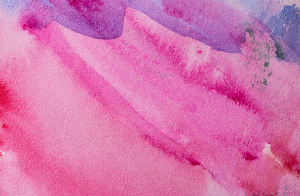 blue and pink watercolors on paper texture, background design, hand painted element - Valokuva, kuva