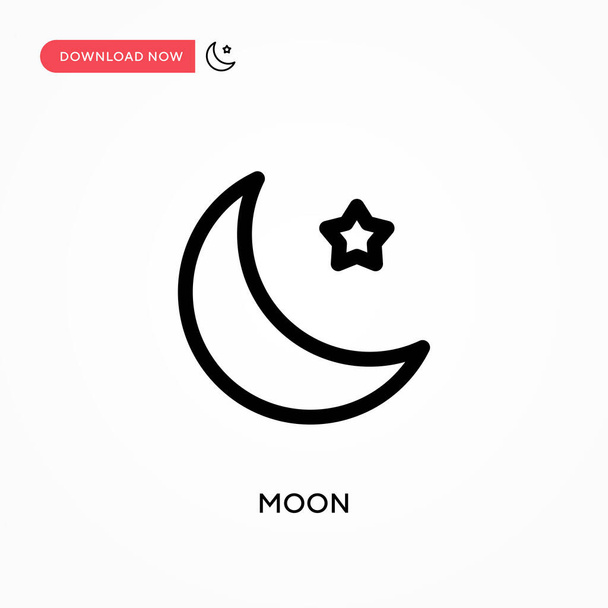 Moon Simple vector icon. Modern, simple flat vector illustration for web site or mobile app - Vector, Image