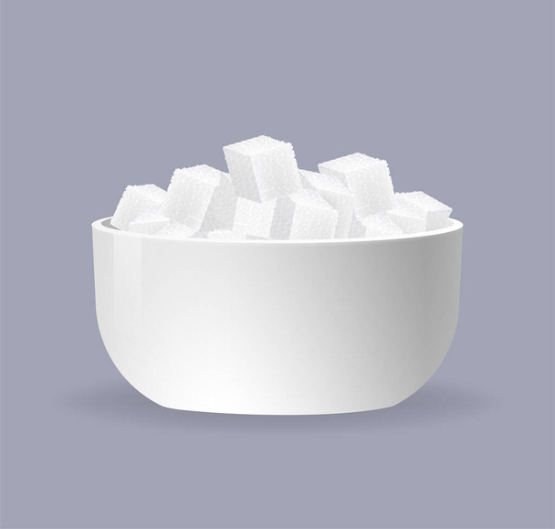 Sugar cubes, great design for any purposes. Abstract background. 3d illustration. Vector illustration - Vector, Image