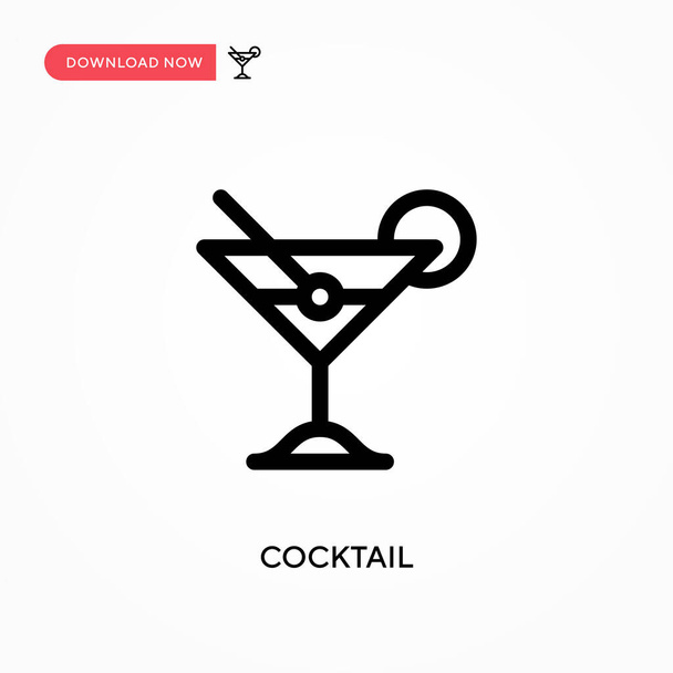 Cocktail Ícone vetorial simples. ilustração vetorial plana moderna e simples para web site ou aplicativo móvel - Vetor, Imagem