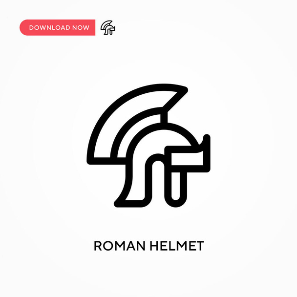 Römischer Helm Einfaches Vektorsymbol. Moderne, einfache flache Vektordarstellung für Website oder mobile App - Vektor, Bild