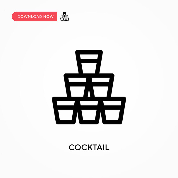 Cocktail Eenvoudig vectoricoon. Moderne, eenvoudige platte vectorillustratie voor website of mobiele app - Vector, afbeelding