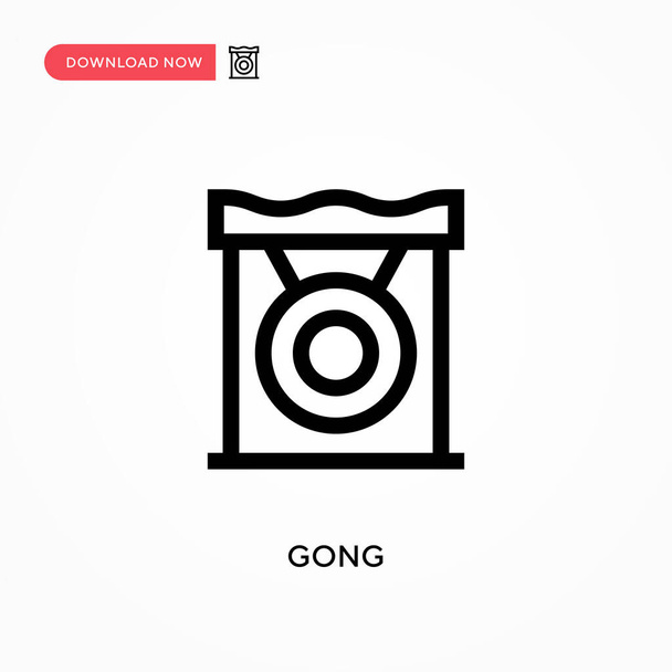 Gong Einfaches Vektor-Symbol. Moderne, einfache flache Vektordarstellung für Website oder mobile App - Vektor, Bild