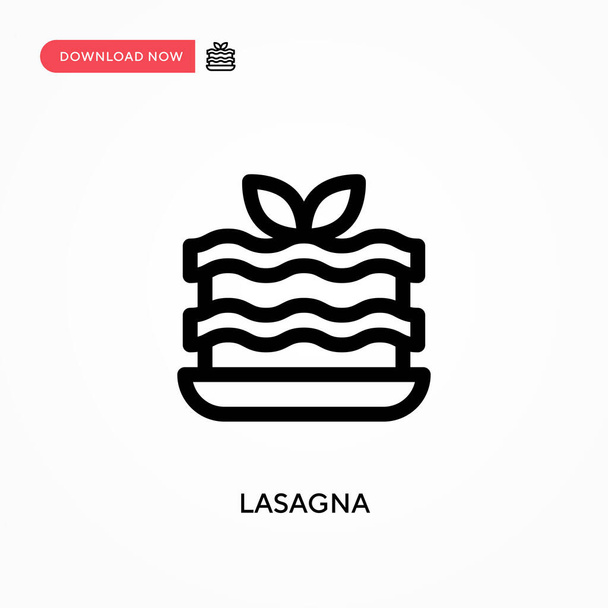 Lasagne Einfaches Vektorsymbol. Moderne, einfache flache Vektordarstellung für Website oder mobile App - Vektor, Bild