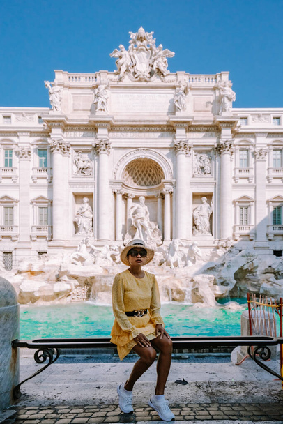 Trevi Fountain, rome, Italy in the morning - 写真・画像