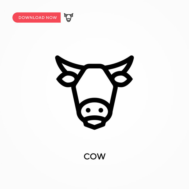 Απλό διανυσματικό εικονίδιο αγελάδας. Σύγχρονη, απλή επίπεδη διανυσματική απεικόνιση για web site ή mobile app - Διάνυσμα, εικόνα