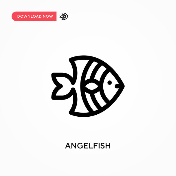 Angelfishシンプルなベクトルアイコン。ウェブサイトやモバイルアプリのための現代的でシンプルなフラットベクトルイラスト - ベクター画像