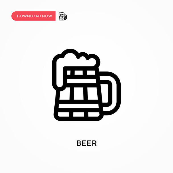 ビールシンプルなベクトルアイコン。ウェブサイトやモバイルアプリのための現代的でシンプルなフラットベクトルイラスト - ベクター画像