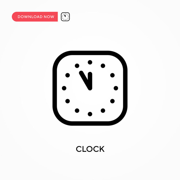 シンプルなベクトルアイコンを時計。ウェブサイトやモバイルアプリのための現代的でシンプルなフラットベクトルイラスト - ベクター画像