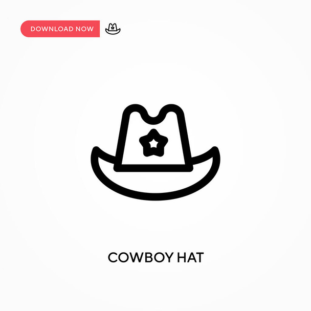 Kovboy şapkası basit vektör simgesi. Web sitesi veya mobil uygulama için modern, basit düz vektör çizimi - Vektör, Görsel