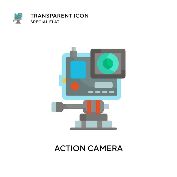 Action-Kamera-Vektorsymbol. Flache Illustration. EPS 10-Vektor. - Vektor, Bild