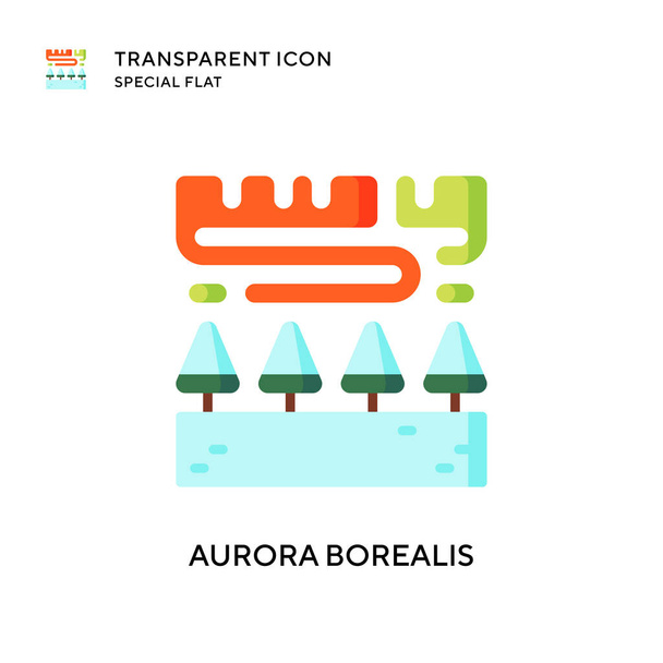 Векторная иконка Aurora borealis. Иллюстрация в плоском стиле. Вектор EPS 10. - Вектор,изображение