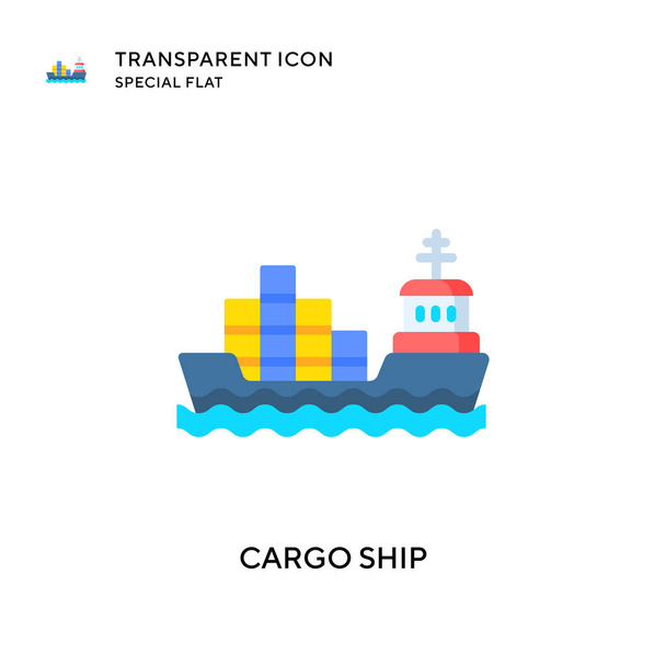 Cargo ship vector icon. Flat style illustration. EPS 10 vector. - Vector, Image
