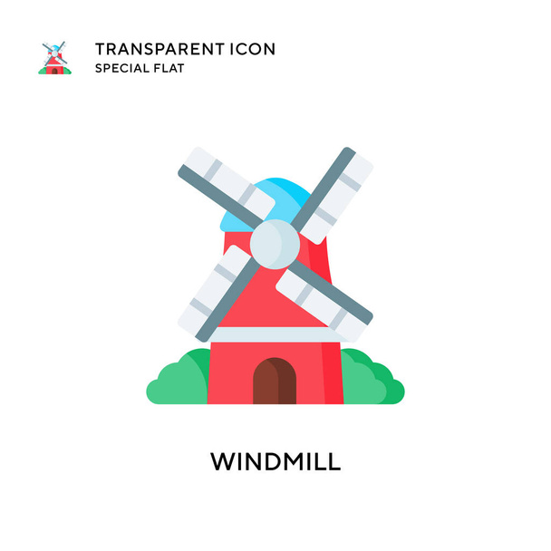 Windmill vector icon. Flat style illustration. EPS 10 vector. - Vector, Image