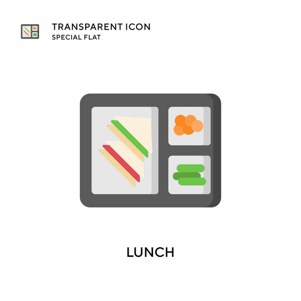 Icono del vector del almuerzo. Ilustración de estilo plano. EPS 10 vector. - Vector, imagen